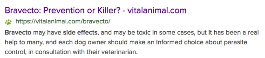 Bogus blurb for Google