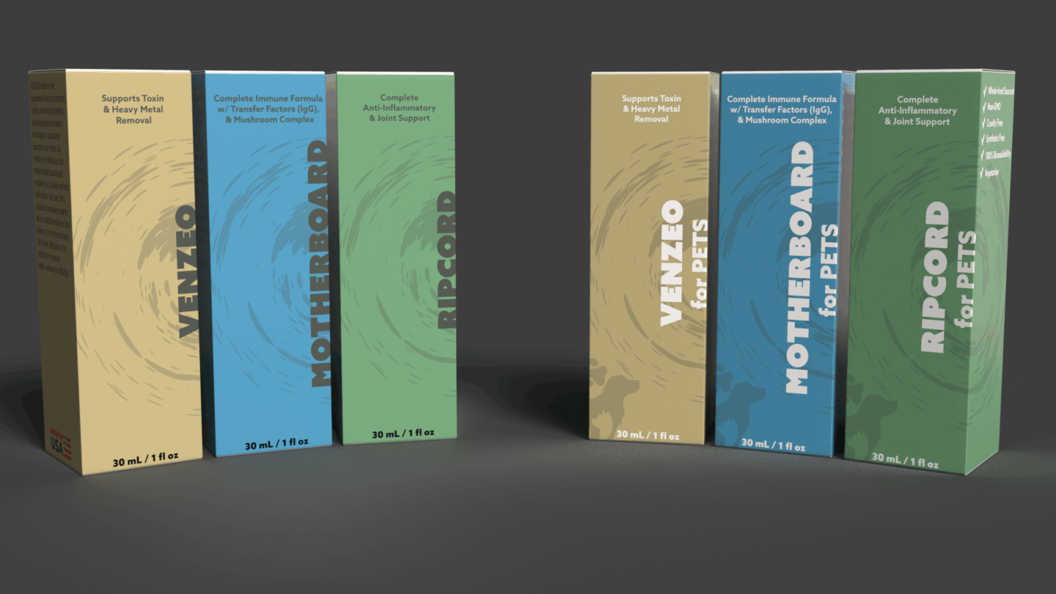 Venjenz product boxes
