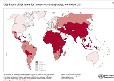 rabies laws make rabies in humans almost non-existent.